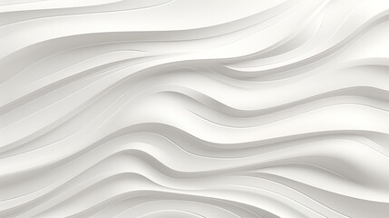 Obraz premium Abstract white background with smooth wavy lines.