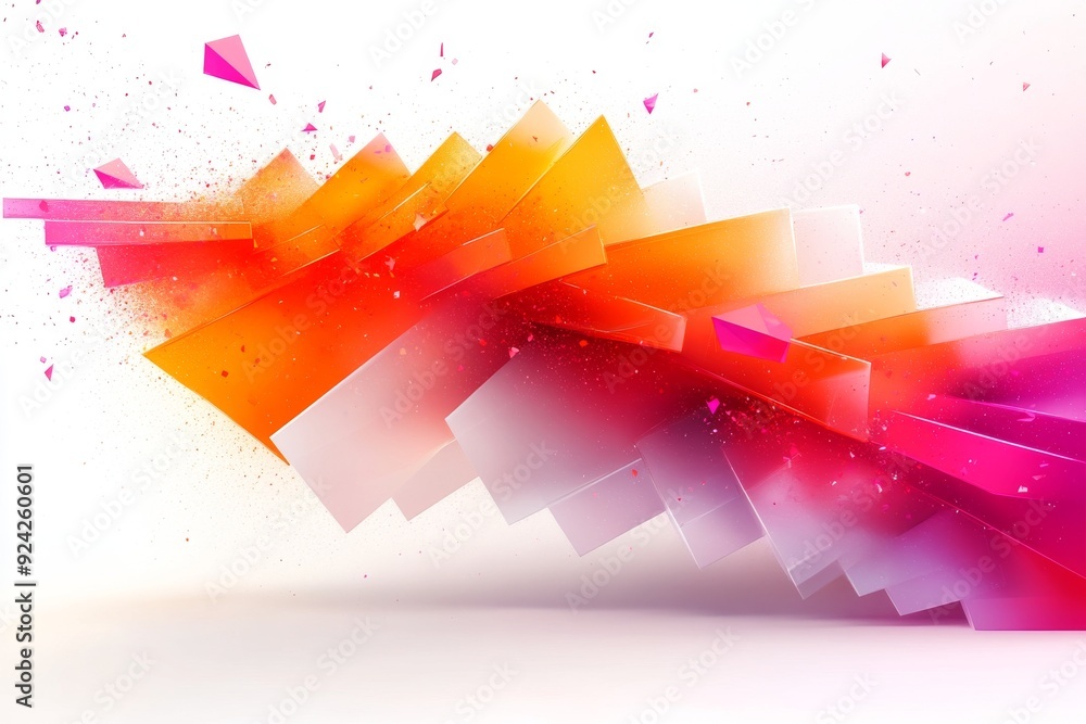 Poster vibrant splashes of color exploding from a laptop screen symbolizing creative burst in digital media