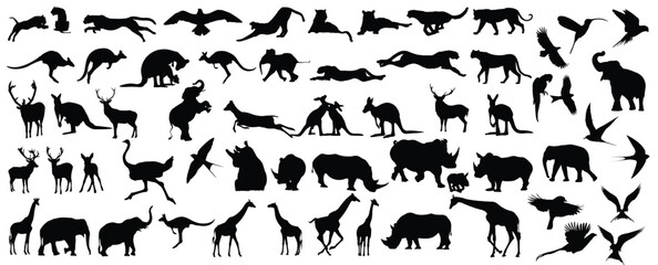 best collection animals silhouettes
