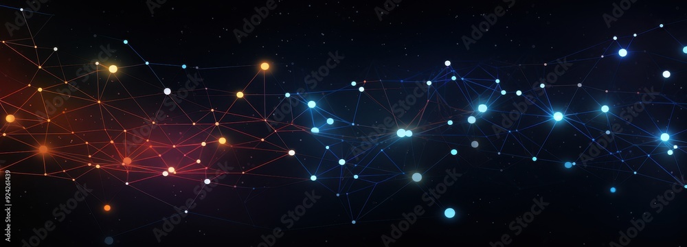 Aufkleber abstract network with interconnected nodes and lines