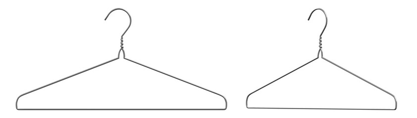 Metal Clothes Hanger Isolated on Transparent Background