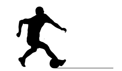 Fototapeta premium Soccer player, soccer player black white. Soccer player silhouette. 