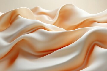Obraz premium Creamy fabric waves creating a soft and luxurious texture ideal for sophisticated textile designs