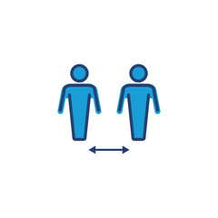 Social distance icon vector. social distancing icon. self quarantine sign