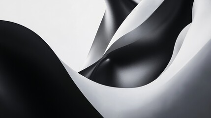 Fototapeta premium Abstract Black and White Paper Curves