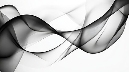 Naklejka premium Abstract Black and White Wave Design