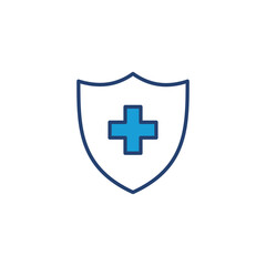 Health insurance icon vector. Insurance health document icon