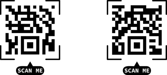 Fake QR code scan me vector illustration.