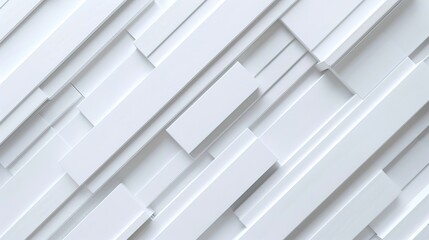 Fototapeta premium Abstract white geometric pattern with overlapping rectangular shapes.