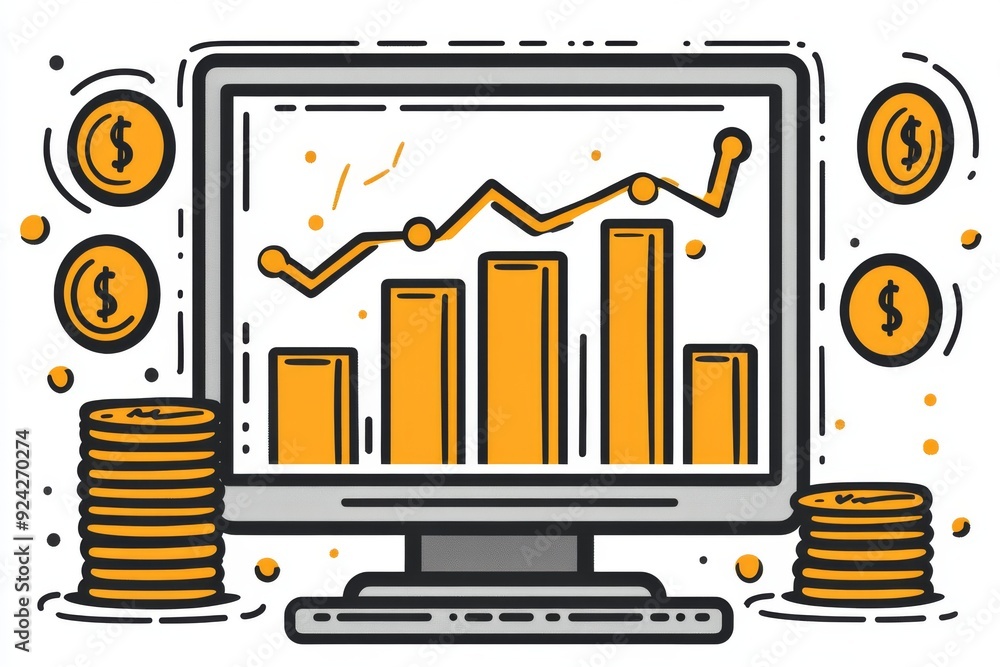 Poster dynamic financial dashboard showcasing real time data analytics and economic trends on a modern inte
