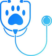Veterinary stethoscope icon gradient vector illustration