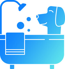 Pet grooming icon gradient vector illustration