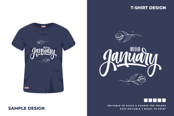 hello january t shirt design