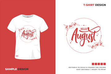 hello august t shirt design