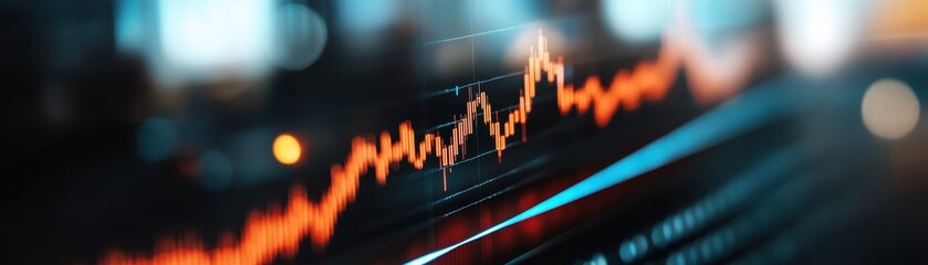 Dynamic Financial Stock Market Graph with Blurred Background in Modern Business Environment