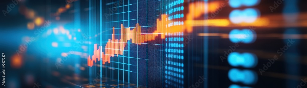 Aufkleber dynamic financial chart showcasing data trends with vibrant colors and modern design elements for bu