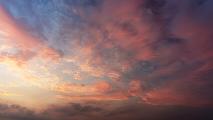 Breathtaking Sunset Sky with Vivid Colors and Dynamic Clouds