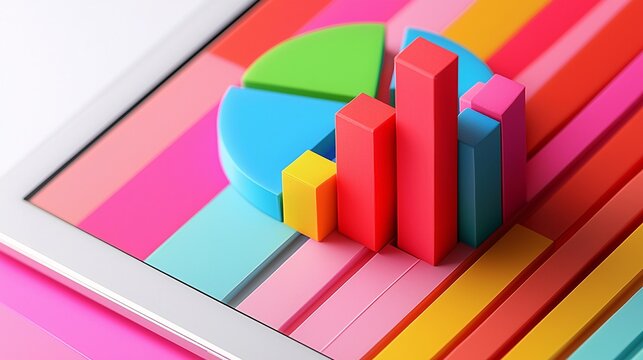 Financial growth metrics on a tablet, wealth management insights and tools visible