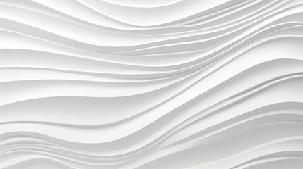 Obraz premium Abstract white wavy background with 3D curves and shadows.
