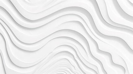 Obraz premium Abstract white wavy background with 3D effect.