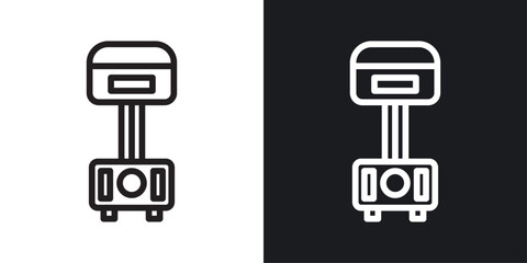 Car connecting rod vector icon set in black and white color.