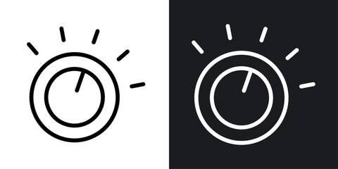 Dimmer vector icon set in black and white color.