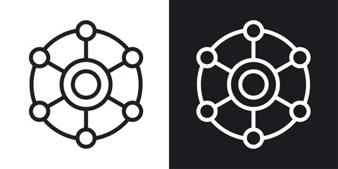 Dependency vector icon set in black and white color.