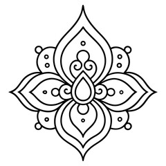 Obraz premium A&nbsp;black and white illustration of a flower mandala design.