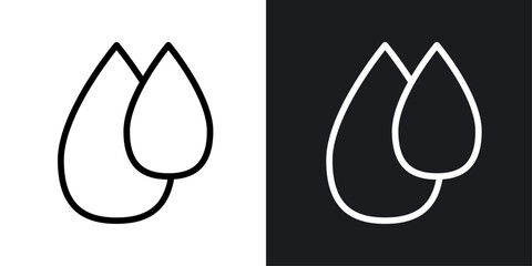 Drop vector icon set in black and white color.