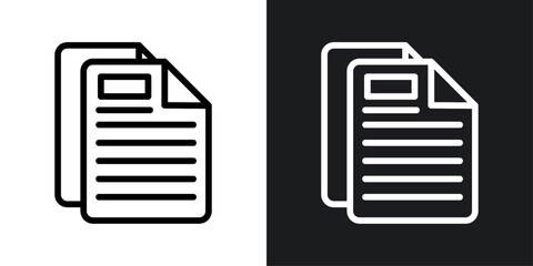 Files vector icon set in black and white color.