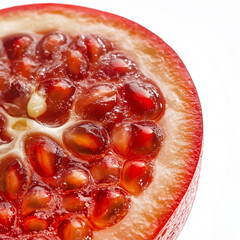 Close-Up of Sliced Passion Fruit with Seeds
