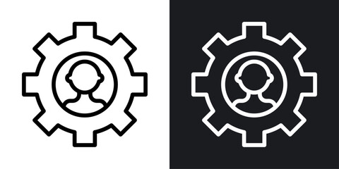 Soft skills vector icon set in black and white color.