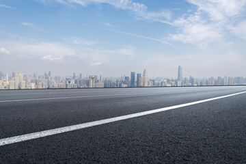 Scenic City Landscape with Open Road Leading to Urban Skyline