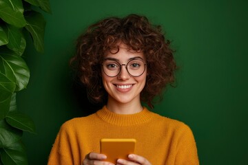 Happy Beautiful Woman Texting, Blending Work With Connection