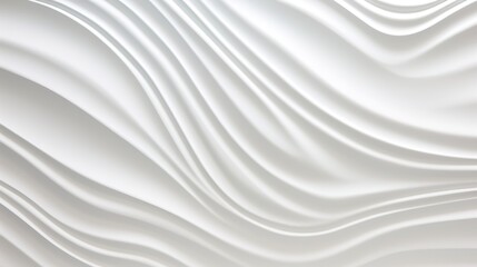 Abstract white wavy background with smooth curves and soft lighting.