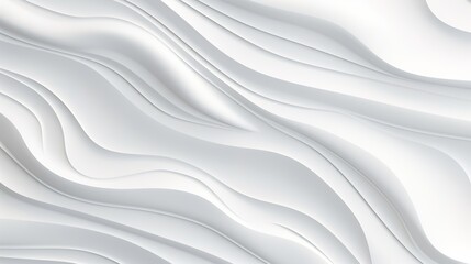Naklejka premium Abstract white wavy background with smooth, flowing lines.