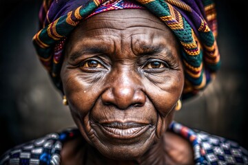 Obraz premium Portrait of an elderly Nigerian woman