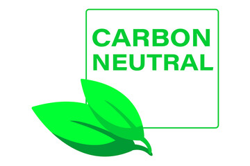 eco friendly sign, PNG BACKGROUND, Environmentally conscious labels in green with Carbon Neutral text and a leaf symbol