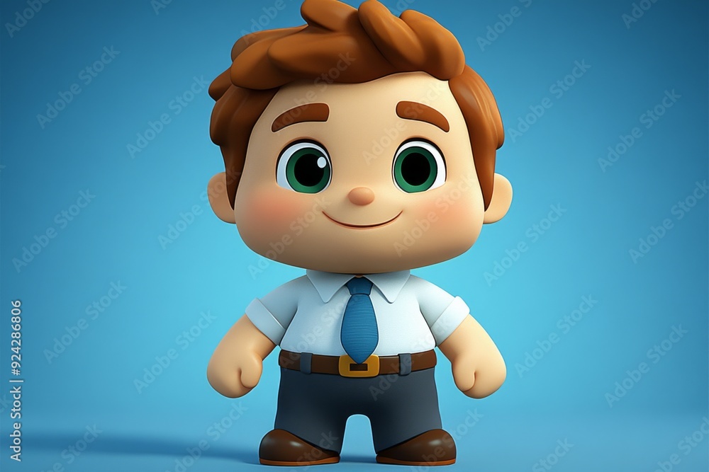 Poster animated boy climbing a staircase of success representing personal development and step by step prog