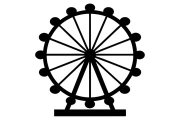 Wheel icon silhouette vector art illustration