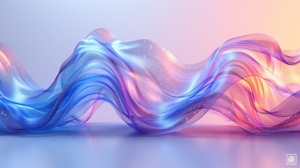 Abstract Flowing Fabric with Glowing Lights