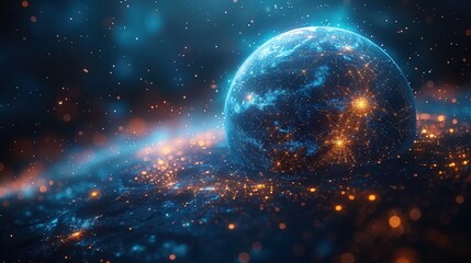 Obraz premium Digital Earth: A Connected World