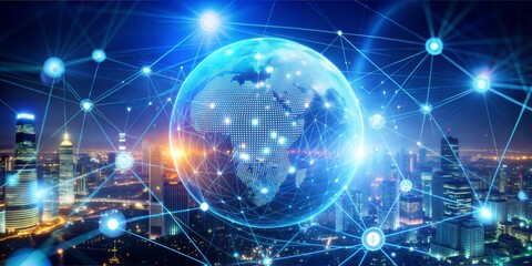 6g technology concept in the world of business, hologram, high speed internet network technology for Chatbot AI, Innovation futuristic technology, edge computing, Chat with AI (Artificial Intelligence