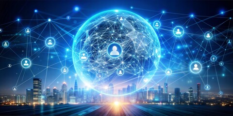 6g technology concept in the world of business, hologram, high speed internet network technology for Chatbot AI, Innovation futuristic technology, edge computing, Chat with AI (Artificial Intelligence