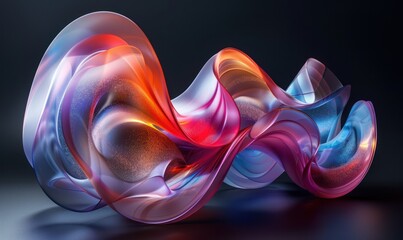 Obraz premium Abstract Glass Waves with Vibrant Colors