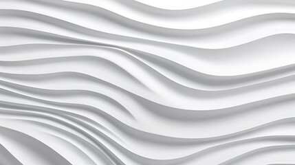 Obraz premium Abstract white wavy background, smooth flowing curves.