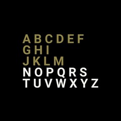 Obraz premium Alphabet design with a black background. Alphabet calligraphy with beautiful styles. Graphic Designs of alphabets.