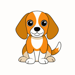 Beagle begging isolated on white, beagle begging vector illustration, animal vector art, Dog silhouette,  dog vector icon, dog cartoon line art, eps