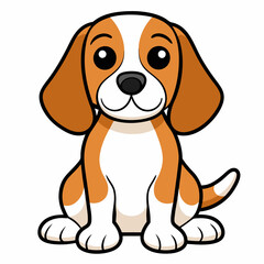 Beagle begging isolated on white, beagle begging vector illustration, animal vector art, Dog silhouette,  dog vector icon, dog cartoon line art, eps