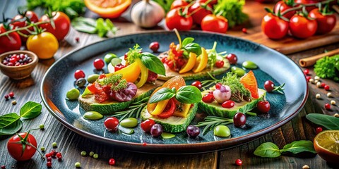 Vibrant and appetizing food photography capturing delectable dishes, fresh ingredients, and creative culinary compositions, perfect for advertising, menu, and editorial uses.